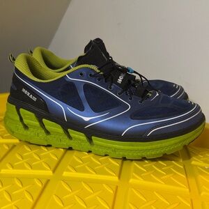 Hoka Blue and Lime Athletic Shoes‎